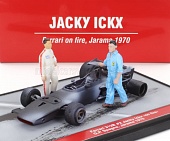 1:43 FERRARI F1  Diorama 312b №2 Spain Gp With Figures (1970) - Jacky Ickx On Fire, Grey - S24/29