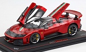 1:18 FERRARI F80 (2024) Carbon silver rims - italian stripes - con vetrina - with showcase , red - HE180054HiFDIE-VET
