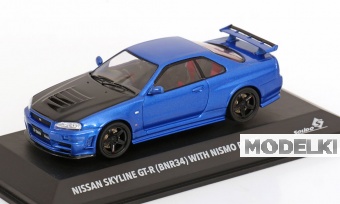 1:43 NISSAN Skyline GT-R (BNR34) with Nismo Parts (1996), blue metallic black - S4318202