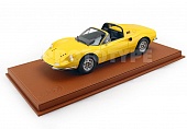 1:18 FERRARI DINO 246 GTS Spider Open Roof (1972) - CON VETRINA - WITH SHOWCASE, yellow - P18152D-VET
