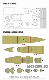 1:700 Маска окрасочная HMS Cornwall - M700211