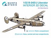 1:32 3D Декаль интерьера кабины B-24D/B-24J Liberator: отсек пилотов (Hobby Boss) - QD32259