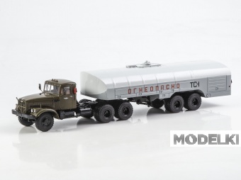 1:43 Топливозаправщик КРАЗ-258Б1 с полуприцепом ТЗ-22, хаки / серый - SSM7071