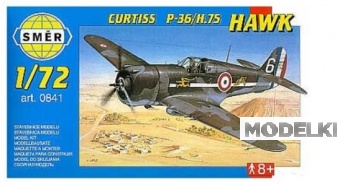 1:72 Сборная модель Самолёт  Curtiss P-36/H.75 Hawk - 0841
