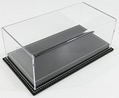 1:24 VETRINA DISPLAY BOX Molhouse Base In Pelle Nera - Leather Base Black - Lungh.lenght Cm 23 X Largh.width Cm 12 X Alt.height Cm 8.5 (altezza Interna 6.7 Cm ), Plastic Display - ATL10079