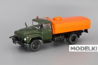 1:43 ЗИL 130 431410 (КО-003) поливомоечный, Автомобиль на службе 80, хаки / оранжевый - ANS080