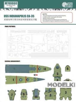 1:700 Маска окрасочная USS Indianapolis Ca-35 (For Tamiya 31804) - M700060