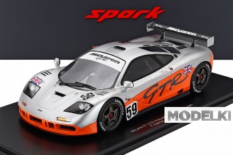 1:18 McLAREN F-1 Gtr 6.1l V12 Team Essais №59 Pre-qualifications 24h Le Mans Yannick Dalmas - P.h.raphanel, (1995)  Silver Orange - 18S874