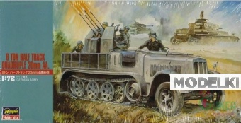 1:72 Сборная модель 8-ми тонный полугусеничный тягач с 4х20-мм автоматической установкой - 31114