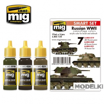 Набор красок RUSSIAN WWII COLORS SET (советская техника Второй мировой) - AMIG7136