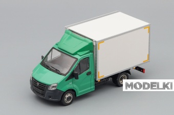 1:43 ГАЗель NEXT A21R23 хлебный фургон с обтекателем, зеленый / серый - H556 XO