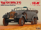 1:35 Сборная модель Германский штабной автомобиль IIМВ, Typ G4 (Kfz.21), WWII German StaffCar - 35538