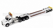 1:50 KENWORTH T880 SBFA Tridem седельный тягач с колесной формулой 8x4 и низкорамным полуприцепом Trail King (2014), белый - 71139