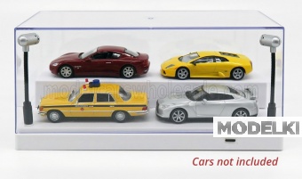 1:43 VETRINA DISPLAY BOX Lungh.lenght Cm 27 X Largh.width Cm 12.6 X Alt.height Cm 11.3 (altezza Interna Cm 9.6) - Luci Funzionanti - With Led, Plastic Display - T9-4399052-W