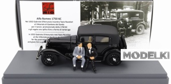 1:43 ALFA ROMEO 1750 6c With Gabriele D'annunzio And Tazio Nuvolari Figures (1932), Black - 4639/P