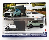 1:64 TOYOTA 4runner (2018) With Trailer + TOYOTA Supra (1989), Green White - FLF56-978D-HRV37