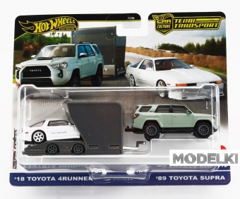 1:64 TOYOTA 4runner (2018) With Trailer + TOYOTA Supra (1989), Green White - FLF56-978D-HRV37