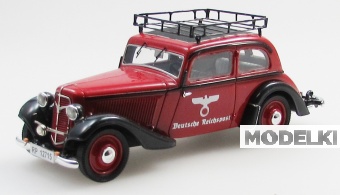 1:43 ADLER Trumpf Junior 2 door sedan Reichpost (1934-41), red/black - EMEU43034G
