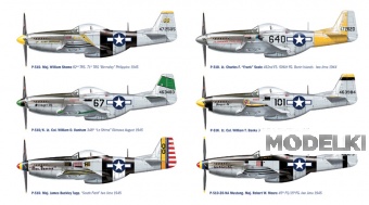 1:48 Сборная модель Самолет P-51 D/K Pacific Aces - 2743