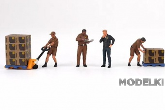 1:64 Фигурки водитель доставки и рабочие / Figure UPS Driver and Workers - MGTAC30
