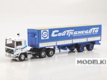 1:43 VOLVO F12 с полуприцепом Fruehauf Savoyarde Совтрансавто, белый / синий - SSM7077