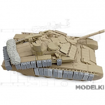 1:35 Блоки ДЗ + дополнительный ящик ЗИП+ укладка для танка типа 90М - 35249