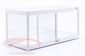 1:18 single showcase white with LED lighting and Mirror for scale 1:18 Triple9, transparent / white - T9-187710MW
