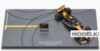 1:43 McLAREN F1 Mcl39 Team Mclaren №4 World Champion 3rd Abu Dhabi Gp With Pit Board (2025) Lando Norris, Orange Black - S9678