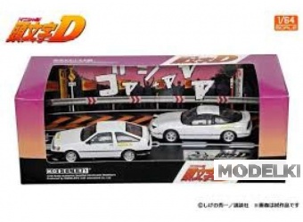 1:64 Initial D Set Vol. 21 Itsuki Takeuchi Levin (AE85) & Kenji 180SX, white - MD64221