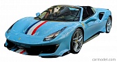 1:18 FERRARI 488 Pista Spider French Stripe (2018), light blue / white / red - P18162N2-VET