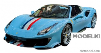 1:18 FERRARI 488 Pista Spider French Stripe (2018), light blue / white / red - P18162N2-VET