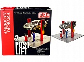 1:64 Фигурки и автоподъёмник 2 Post Lift with Oil Drain Red - 38375