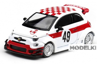 1:64 FIAT 595 Abarth LB-Works X Abas Works 1000 TC Tribute RHD (2026), white / red - MGT01325-R