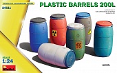 1:24 Сборная модель пластиковые бочки 200л /Plastic Barrels 200l - 24011