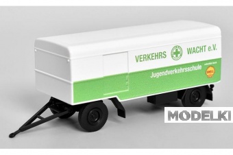 1:87 Прицеп Молодежная школа дорожного движения (Jugendverkehrsschule), светло-зеленый / белый - 90491B