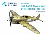 1:48 3D Декаль интерьера кабины P-47B Thunderbolt (Dora Wings) - QD48443