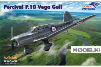 1:48 Сборная модель туристический самолет Percival P.10 Vega Gull - DW48005